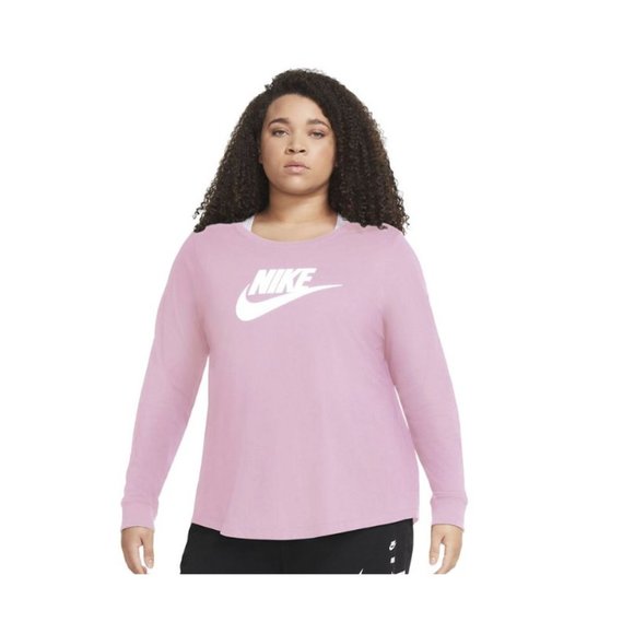 Nike Tops - NWT Nike Essential Long Sleeve Tee Plus Size 1X  Pullover T Shirt Top Pink